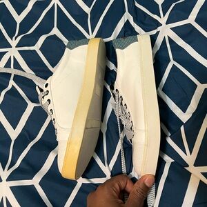 CIRCUS BY SAM EDELMAN WHITE TENNIS SHOES WITH SPARKLY WATERMELON